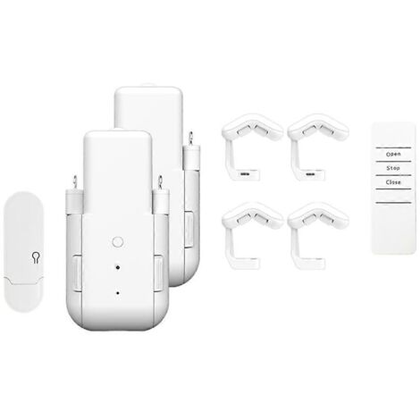 Lot de 2 moteurs de rideaux automatiques intelligents Wi-Fi avec commande vocale