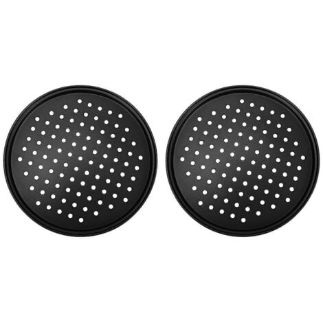 Lot de 2 moules à pizza individuels perforés de 28 cm avec revêtement antiadhésif