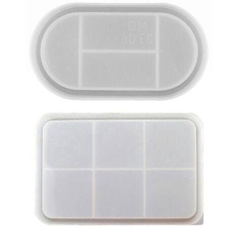 Lot de 2 moules en résine époxy, grand et petit plateau, moules en silicone pour la décoration intérieure en résine DIY