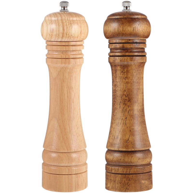 Feiyue - Lot de 2 moulins à poivre, moulins à poudre de poivre, moulins à sel de mer pour la cuisine