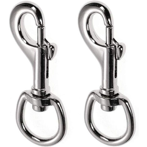 Lot de 2 mousquetons robustes pour laisse de chien, taille moyenne