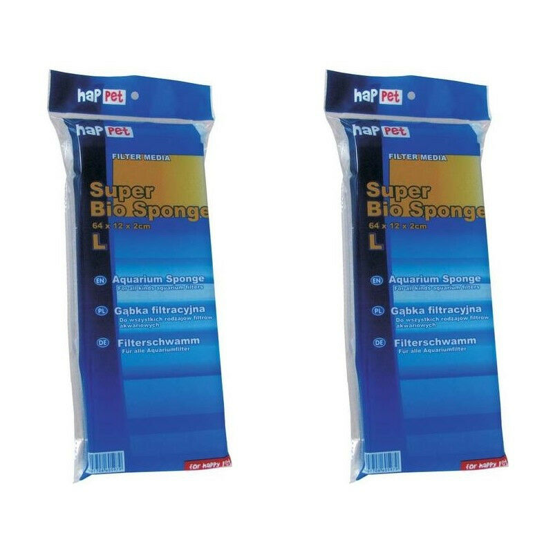Lot de 2 Mousses bleues 64 cm X 12 pour filtre d'aquarium