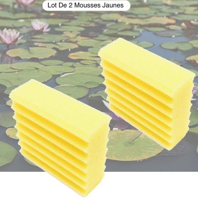 Lot De 2 Mousses De Filtration, De Remplacement Jaune Pour Bassins - Jaune