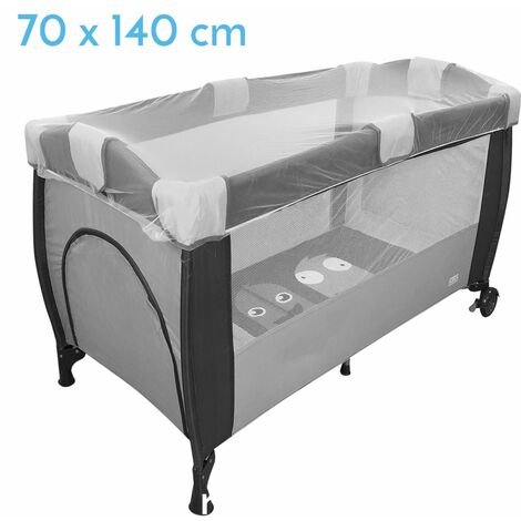 Lot de 2 moustiquaires universelles pour lit bébé 70 x 140 cm - Blanc transparent - Monsieur Bébé