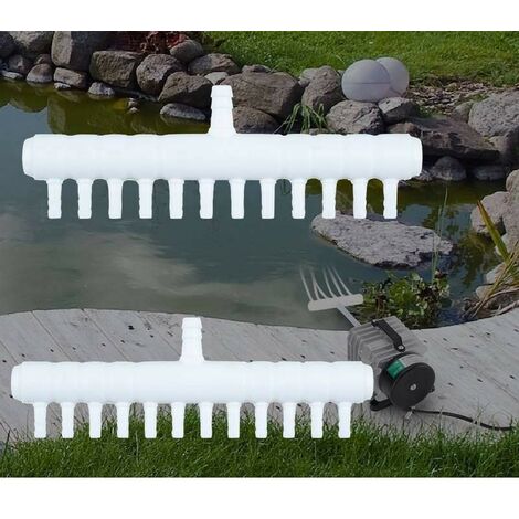 Lot de 2 Multi Diviseurs Plastique 12 Sorties Pour Aérateur & Pompe à Air Bassin & Aquarium