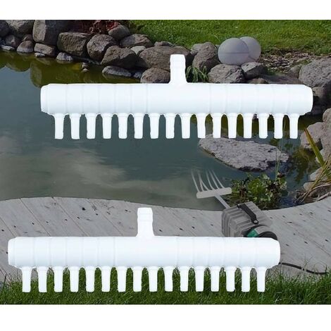 Lot de 2 Multi Diviseurs Plastiques 16 Sorties Pour Aérateur & Pompe à Air Bassin & Aquarium