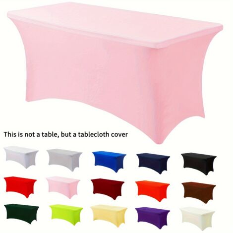 Lot de 2 nappes extensibles, adaptées aux tables rectangulaires, 1,80 m, idéales pour les fêtes en extérieur, mariages, bars, anniversaires, banquets et autres événements - Rose