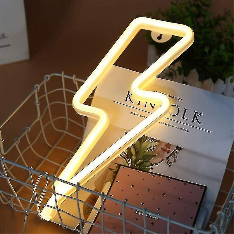 Lot de 2 néons led en forme d'éclair, lumière d'ambiance