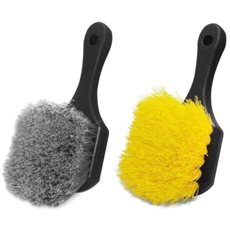 Lot de 2 Nettoyeur de Brosse de Roue et de Pneu pour Voiture, brosses de Roue Kit de Brosse de Nettoyage de Roue Automatique Outils de Nettoyage de Brosse à Poils