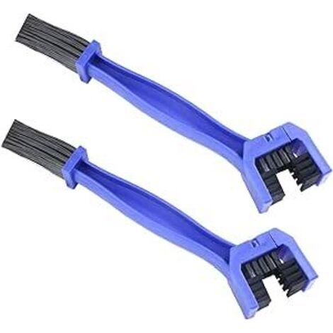 Lot de 2 nettoyeurs de chaîne moto VTT vélo scooter brosse de nettoyage de chaîne à double extrémité brosse de chaîne de recirculation outil de nettoyage de chaîne de moto