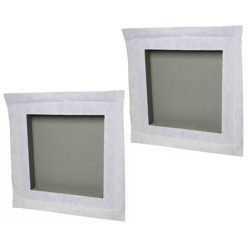 Lot de 2 niches à carreler étanches - formats intérieurs 30 x 30 cm - 6 cm de profondeur