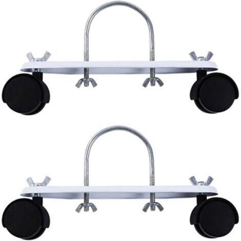 Lot de 2 noir supports de radiateur électrique, support de poulie mobile spécial pour radiateur électrique, poulie d'huile Ting Caster Base d'huile