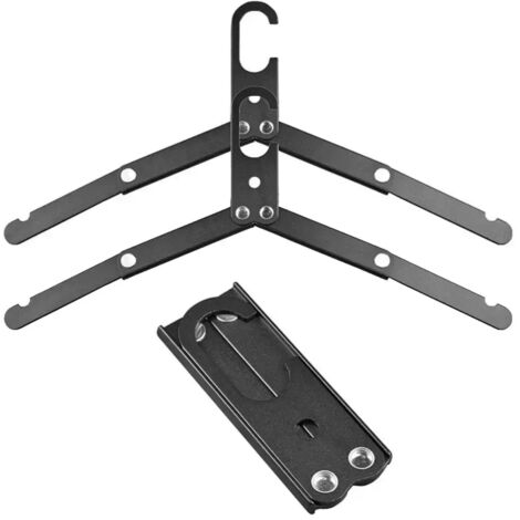 (Lot de 2 noirs) Cintre pliable en alliage d'aluminium pour voyages et camping, séchoir à vêtements, gain de place, organisateur de garde-robe