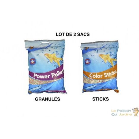 main image of "Lot de 2 nourritures : Sticks + Granulés Pour Koï, Poissons D'Eau Froide"