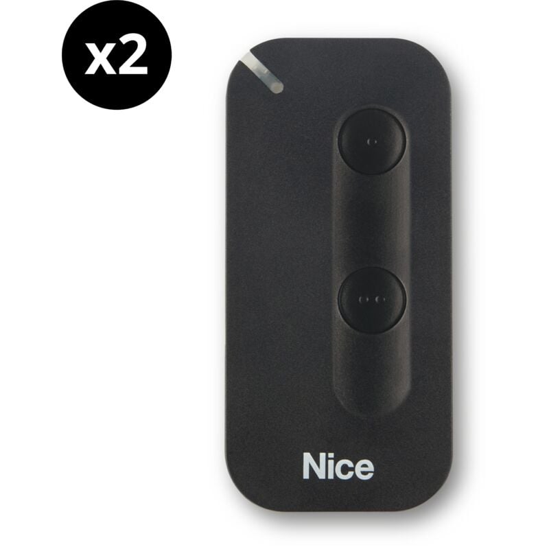 Lot de 2 nouvelles Télécommandes 2 Boutons Nice MyGo2 pour Portails et Portes de Garage - Remplace les Gammes flo, flor-s, one, et flore avec un