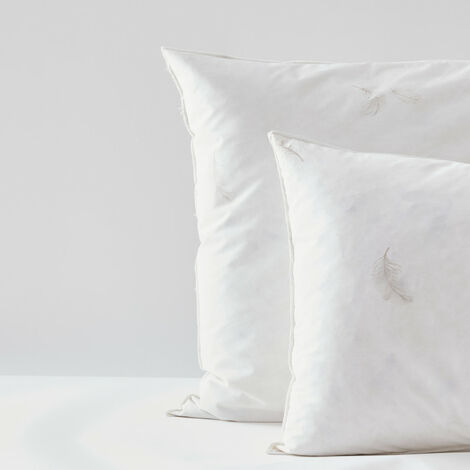 Lot de 2 oreillers 1 x 60 x 60 + 1 x 45 x 70 Blanrêve Gamme Naturelle "Prestige" plumes véritables confort moelleux