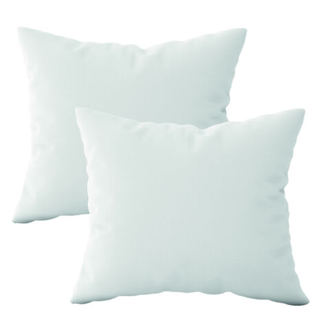 Lot de 2 oreillers, coussins de garnissage carrés - 50 x 50 cm - Blanc - Vivezen