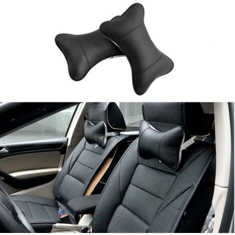 Lot de 2 oreillers de voiture pour appuie-tête noir - Noir-Fei Yu