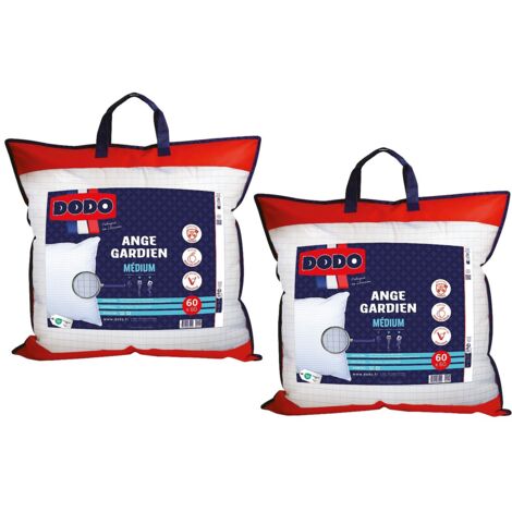 Lot de 2 oreillers DODO - Protection Totale anti acariens - 60 x 60 cm - ANGE GARDIEN
