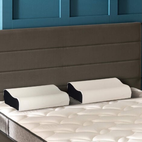 Lot de 2 oreillers ergonomiques Bultex à mémoire de forme 33x52