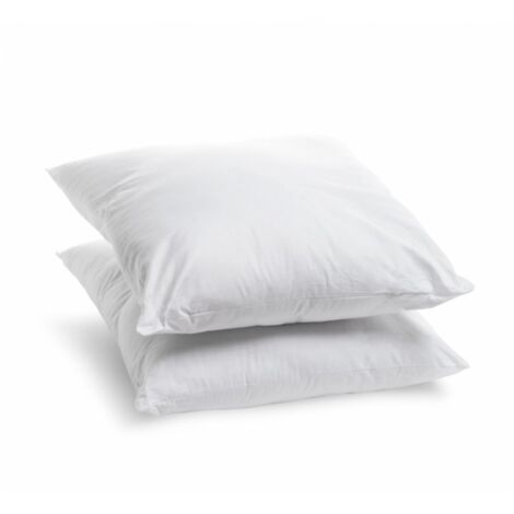 Lot de 2 oreillers lavables à 95° – Confort moelleux – 60x60 cm – Garnissage 100% polyester – Enveloppe 50% polyester 50% coton – Bleu Calin