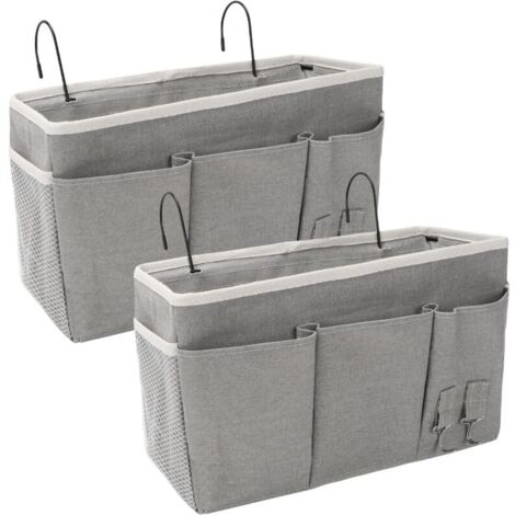 Lot De 2 Organisateurs Suspendus Pour Table De Chevet, Avec 3 Compartiments, Organisateur De Lit, Sac De Rangement Organisateur De Porte, Étagère Suspendue Pour Le Camping,Pour L'école, Le Dortoir, Gr