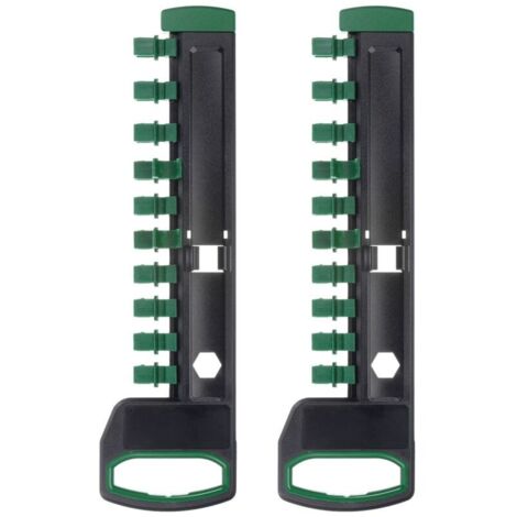 Lot de 2 organiseurs de douilles de 1,27 cm avec 12 clips en plastique ABS portable Vert