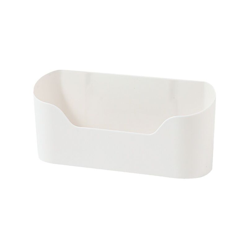 Lot de 2 organiseurs de porte d'armoire de cuisine auto-adhésifs blancs pour armoire, salle de bain, réfrigérateur, petits objets