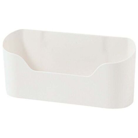 Lot de 2 organiseurs de porte d'armoire de cuisine auto-adhésifs blancs pour armoire, salle de bain, réfrigérateur, petits objets