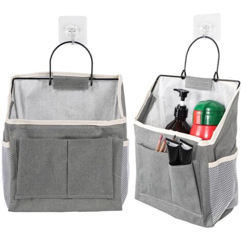 Lot de 2 organiseurs suspendus pliables, Organiseur mural et de porte à suspendre avec poches pour salle de bain, cuisine, camping, Sacs de rangement suspendus, paniers et organisateurs de camping