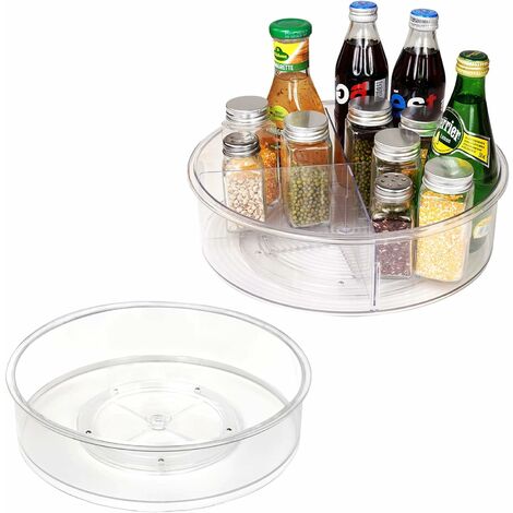 Frasheng Plateau Tournant,Placard Cuisine 2Etages Epices,Plateau Rond Socle  Plastique Tournant,360°Rotatif Plateau Tournant Frigo,Plateau Tournant  Porte-épices pour Réfrigérateur,Cuisine,Salle de Bain : : Cuisine  et Maison