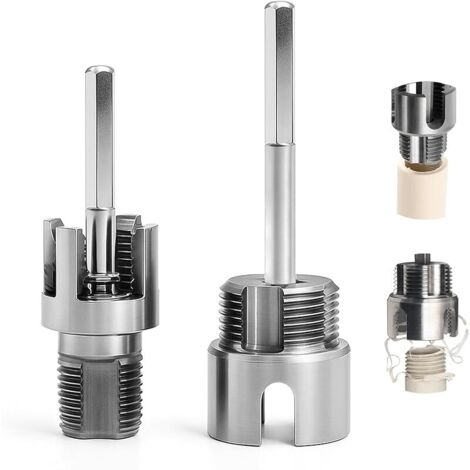 Lot de 2 outils de filetage de tuyau avec rallonge, outil de filetage intérieur et extérieur intégré, kit de tarauds pour tuyaux d'eau en PVC/PPR 1/2" et 3/4" (DN15/DN20)