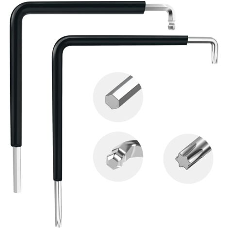 Lot de 2 outils de réglage de fenêtre avec film rétractable, kit d'outils de réglage de fenêtre à six pans creux de 4 mm et clé de réglage Torx TX15, double clé Allen incurvée pour montage de