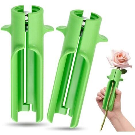 Lot de 2 outils pour enlever les épines de rose, nettoyeur de fleurs, coupe-épines, outil pour enlever les feuilles, jardinage vert, compositions florales, tige propre