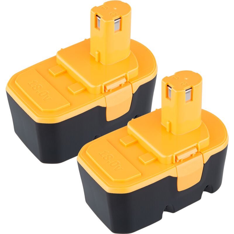 Lot de 2 P100 4800mAh 18V Batterie de remplacement Compatible avec Ryobi 18V Batterie P100 P101 ABP1801