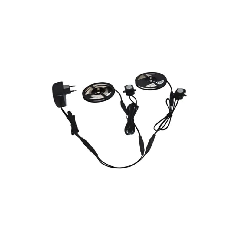 Lot de 2 systèmes d'éclairage de sécurité led pour dessous de lit ou meuble avec capteur de mouvement