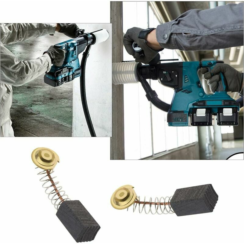 Trimec - Lot de 2 paires de balais de charbon moteur 6,5 x 7,5 x 12 mm compatibles avec perceuse à marteau perforateur rotatif Guild PDH26G 1000 w