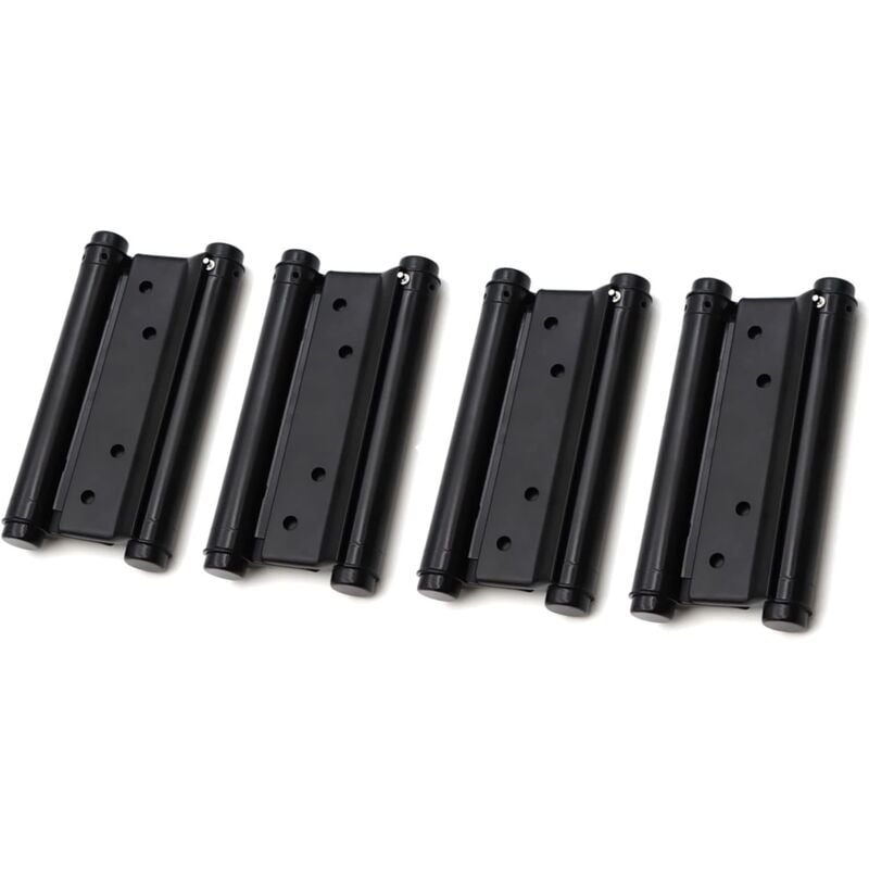 Lot de 2 paires de charnières de porte à double action en acier inoxydable Noir 76 mm