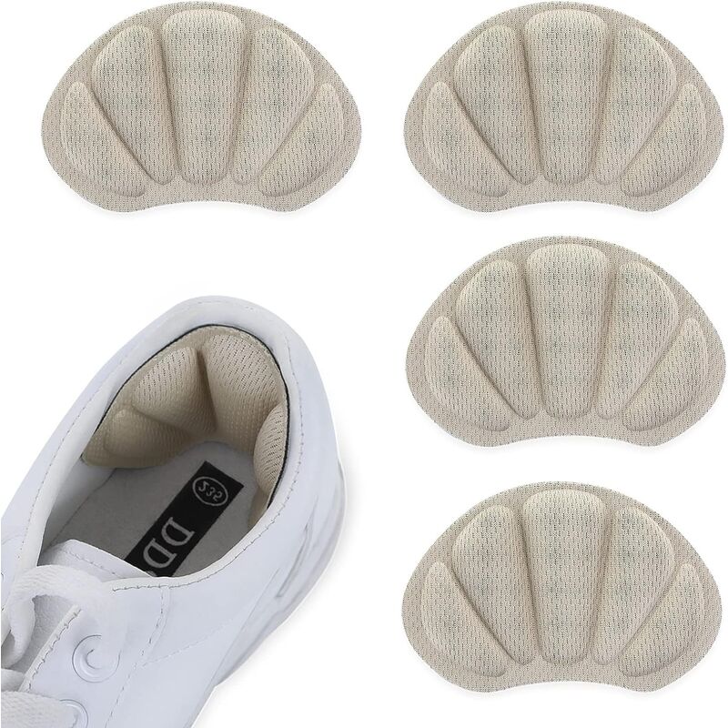 Lot de 2 paires de coussinets de talon épais pour chaussures - Semelles arrière - Anti-ampoules (couleur peau)