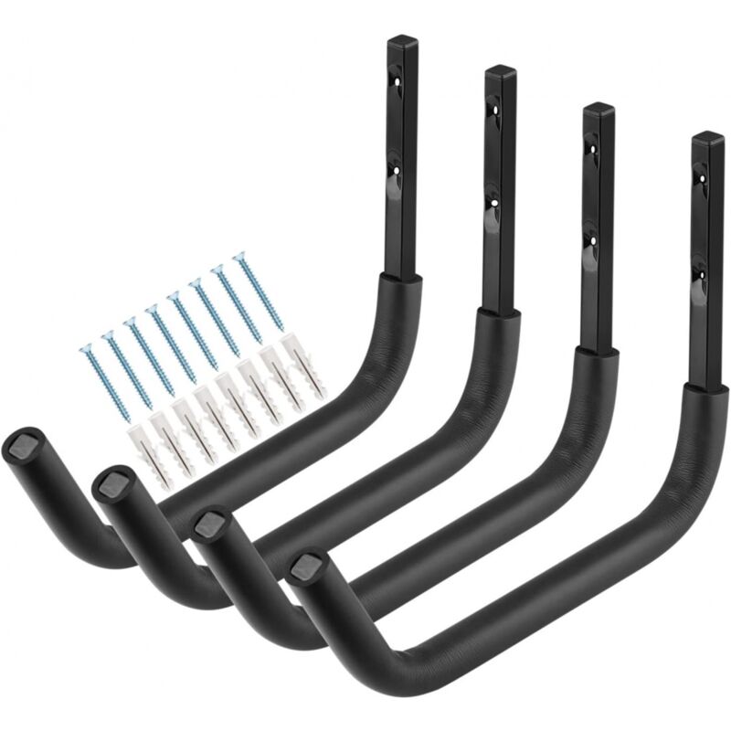 Sunxury - Lot de 2 paires de crochets de rangement robustes pour kayak, 38,8 cm, support mural pour canoë, planche à pagaie, échelle, planche de