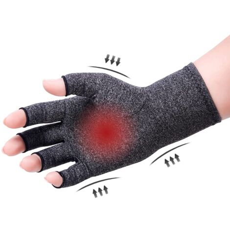 Lot de 2 paires de gants de compression pour l'arthrite protege poignet- Pour soulager la douleur - Pour les jeux vidéo et l'arthrose - Taille M - Gris, -Versailles