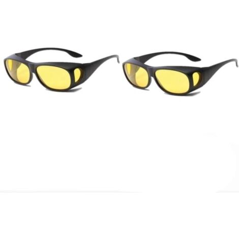 Lot de 2 paires de lunettes de conduite de nuit pour véhicules avec conduite à gauche (LHD) - noires