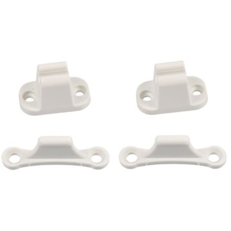 Lot de 2 Paires Loquets de Porte pour Caravane - Plastique Blanc - Kit de Retenue de Porte Camping Car