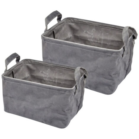 Lot de 2 Panières Rectangles "Velvet" 32cm Anthracite
