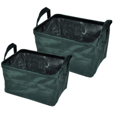 Lot de 2 Panières Rectangles "Velvet" 32cm Vert Foncé