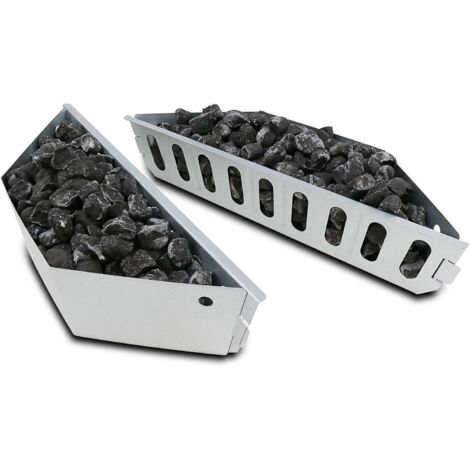 Lot de 2 Paniers à Charbon, Acier Galvanisé, Résistant Corrosion, Pour Gril 57 cm, Barbecue Fumage