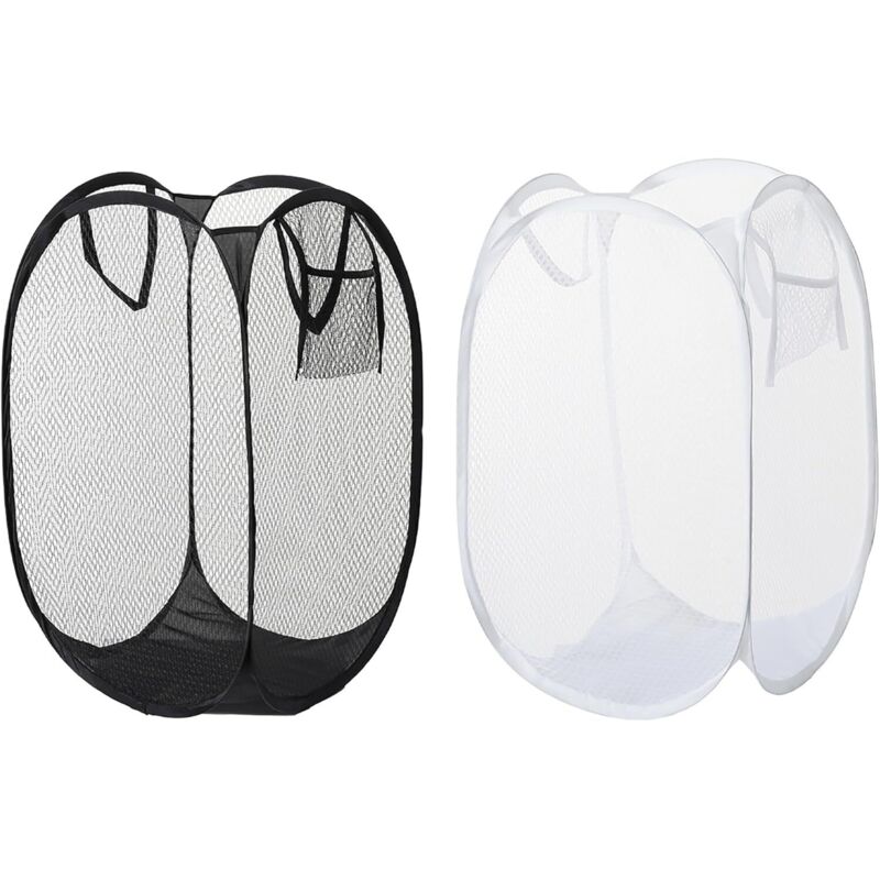 Lot de 2 paniers à linge popup avec anse Grand panier à linge pliable Sac à linge pliable flexible Camping Panier à linge pliable Panier à linge