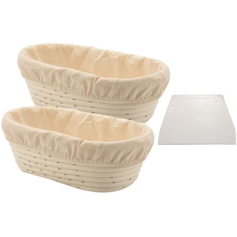 Lot de 2 paniers de fermentation ovales de 25 cm, cadeau idéal pour les boulangers