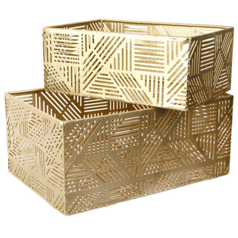 Lot de 2 paniers de rangement 25x17x11 cm en métal