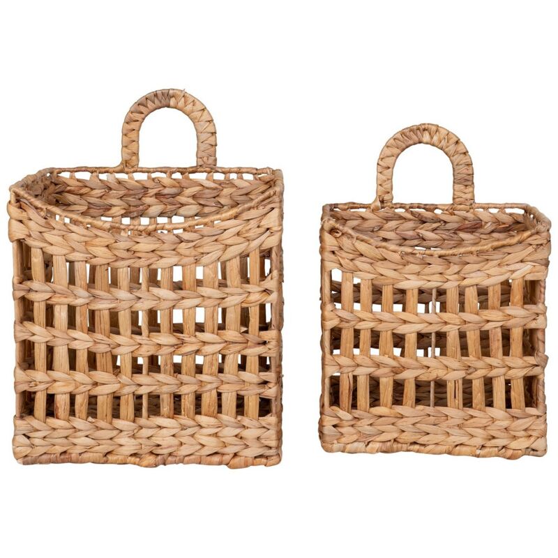 Lot de 2 Paniers Décoratifs de Rangement Cala, Jacinthe d'Eau, Marron, 20x30x42 cm